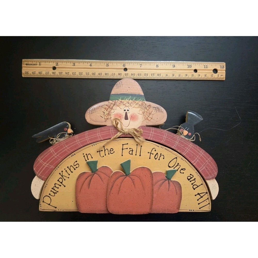 Scarecrow Shelf Sitter  "Pumpkins in the fall for One‎ and All"Fall Decor Autumn